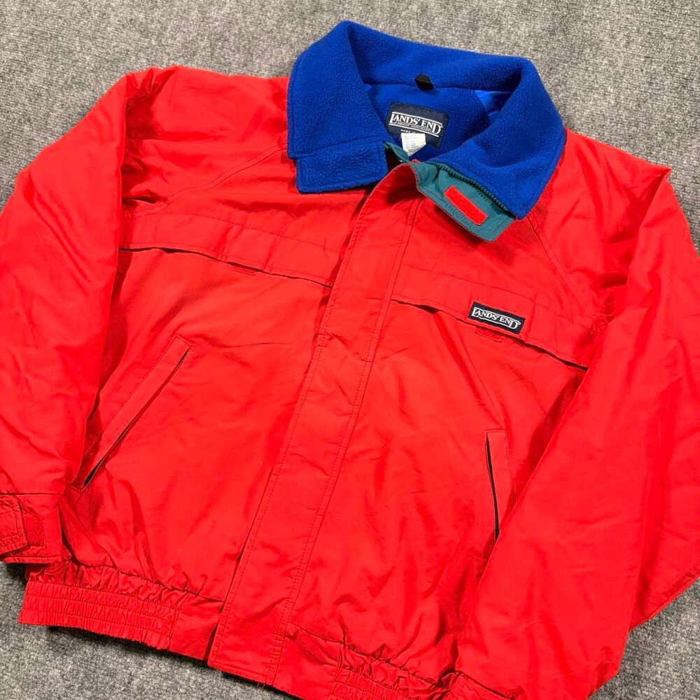 vintage lands end 1990s full zip bomber jacket